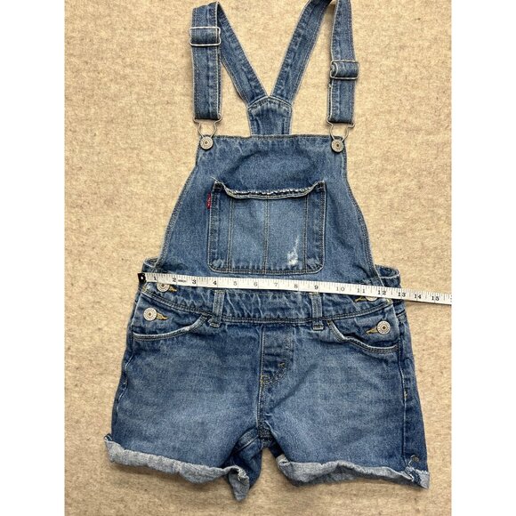Levi's Distressed Medium Wash Shortall Girls 10 Regular - Picture 9 of 11